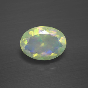 1.48 ct Multicolor Opal Gemstone, Opal Gem in Oval Facet Shape for Sale.