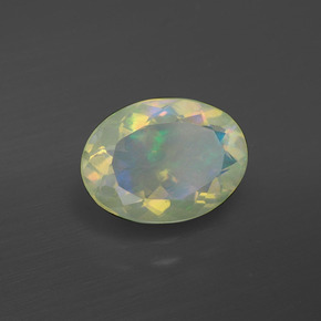 1.48 ct Multicolor Opal Stone, Natural Opal in Oval Facet Shape for Sale