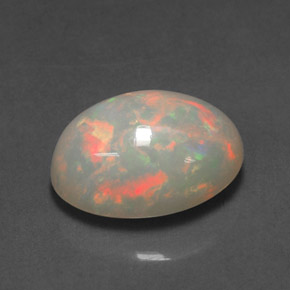 2.54 ct Multicolor Opal Stone, Natural Opal in Oval Cabochon Shape for Sale