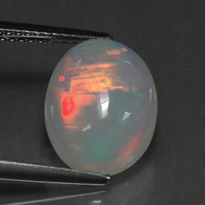 3.04 ct Multicolor Opal Gemstone, Opal Gem in Oval Cabochon Shape for Sale.