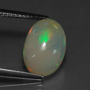 2.25 ct Multicolor Opal Gemstone, Opal Gem in Oval Cabochon Shape for Sale.