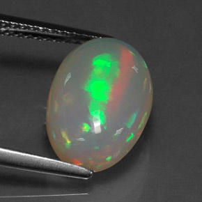3.77 ct Multicolor Opal Gemstone, Opal Gem in Oval Cabochon Shape for Sale.