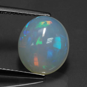 3.89 ct Multicolor Opal Gemstone, Opal Gem in Oval Cabochon Shape for Sale.