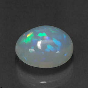 3.89 ct Multicolor Opal Stone, Natural Opal in Oval Cabochon Shape for Sale