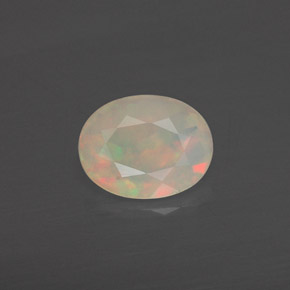 0.63 ct Multicolor Opal Gemstone, Opal Gem in Oval Facet Shape for Sale.