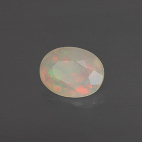 0.63 ct Multicolor Opal Stone, Natural Opal in Oval Facet Shape for Sale