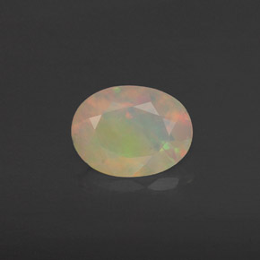 0.63 ct Multicolor Opal Gemstone, Opal Gem in Oval Facet Shape for Sale.