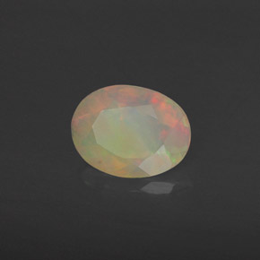 0.63 ct Multicolor Opal Stone, Natural Opal in Oval Facet Shape for Sale