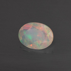 0.70 ct Multicolor Opal Stone, Natural Opal in Oval Facet Shape for Sale