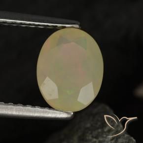 0.97 ct Multicolor Opal Stone, Natural Opal in Oval Facet Shape for Sale