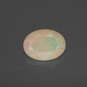 0.64 ct Multicolor Opal Gemstone, Opal Gem in Oval Facet Shape for Sale.