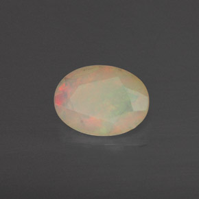 0.64 ct Multicolor Opal Stone, Natural Opal in Oval Facet Shape for Sale