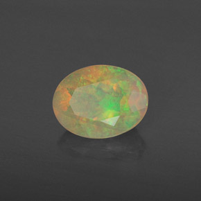 0.84 ct Multicolor Opal Stone, Natural Opal in Oval Facet Shape for Sale