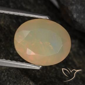 1.45 ct Multicolor Opal Stone, Natural Opal in Oval Facet Shape for Sale