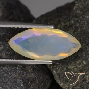 1.61 ct Multicolor Opal Stone, Natural Opal in Marquise Facet Shape for Sale