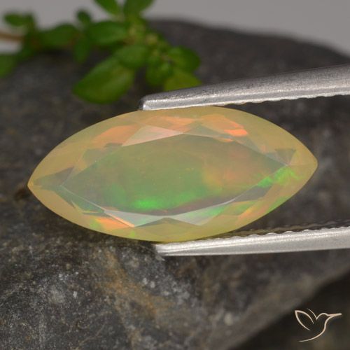 Opale taglio marquise da 1,35 ct, 13,9 x 6,6 mm dall'Etiopia, Photo A