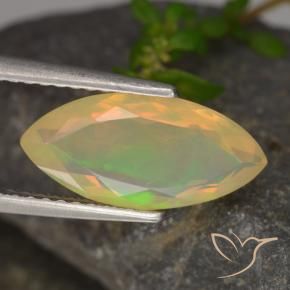 1.35 ct Multicolor Opal Stone, Natural Opal in Marquise Facet Shape for Sale