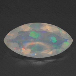 1.39 ct Multicolor Opal Gemstone, Opal Gem in Marquise Facet Shape for Sale.