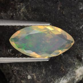1.34 ct Multicolor Opal Stone, Natural Opal in Marquise Facet Shape for Sale