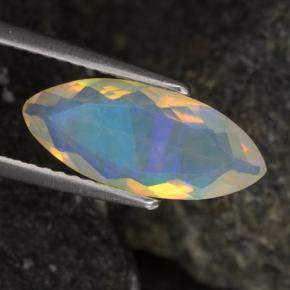 1.06 ct Yellow Opal Stone, Natural Opal in Marquise Facet Shape for Sale