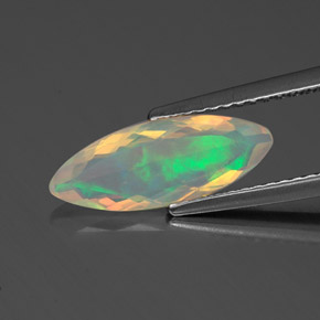 0.94 ct Multicolor Opal Gemstone, Opal Gem in Marquise Facet Shape for Sale.