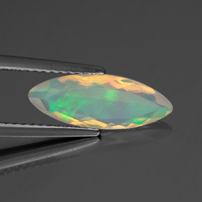 0.94 ct Multicolor Opal Stone, Natural Opal in Marquise Facet Shape for Sale