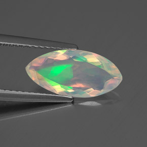 1.26 ct Multicolor Opal Stone, Natural Opal in Marquise Facet Shape for Sale