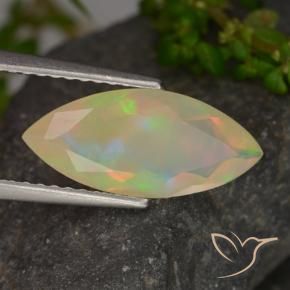 1.27 ct Multicolor Opal Stone, Natural Opal in Marquise Facet Shape for Sale