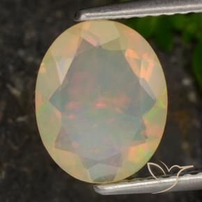 1.27 ct Multicolor Opal Stone, Natural Opal in Oval Facet Shape for Sale