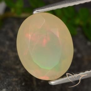 1.54 ct Multicolor Opal Stone, Natural Opal in Oval Facet Shape for Sale