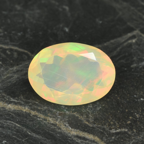 Multicolor Opal Gem - 1.4ct Oval Facet (ID: 314739)