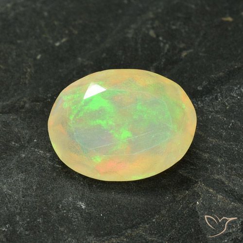 1.29 ct Multicolor Opal Gemstone, Opal Gem in Oval Facet Shape for Sale.