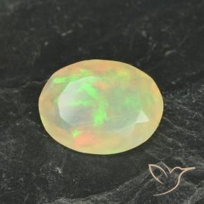 1.29 ct Multicolor Opal Stone, Natural Opal in Oval Facet Shape for Sale