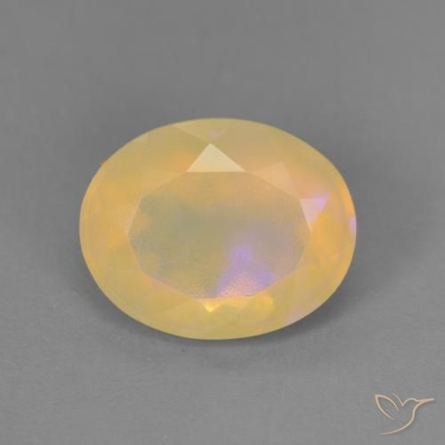 1.59 ct Multicolor Opal Stone, Natural Opal in Oval Facet Shape for Sale