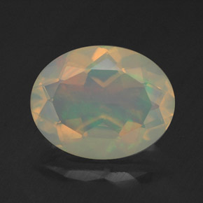 1.60 ct Multicolor Opal Gemstone, Opal Gem in Oval Facet Shape for Sale.