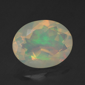 1.60 ct Multicolor Opal Stone, Natural Opal in Oval Facet Shape for Sale