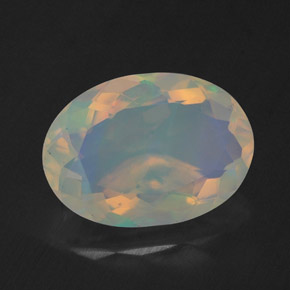 1.67 ct Multicolor Opal Gemstone, Opal Gem in Oval Facet Shape for Sale.