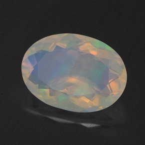 1.67 ct Multicolor Opal Stone, Natural Opal in Oval Facet Shape for Sale