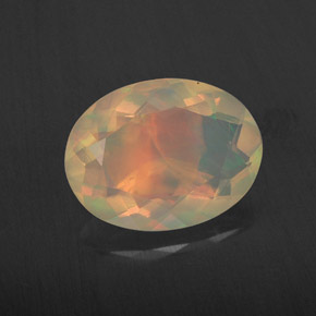 1.65 ct Multicolor Opal Gemstone, Opal Gem in Oval Facet Shape for Sale.