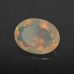 1.65 ct Multicolor Opal Stone, Natural Opal in Oval Facet Shape for Sale
