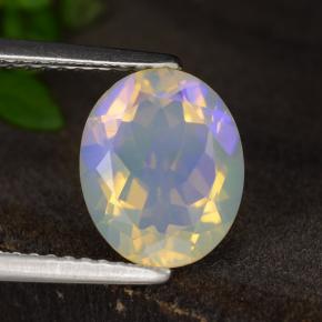 1.71 ct White Opal Stone, Natural Opal in Oval Facet Shape for Sale