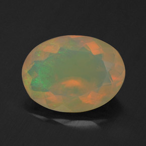 1.49 ct Multicolor Opal Gemstone, Opal Gem in Oval Facet Shape for Sale.