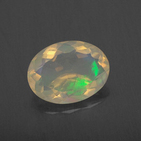 1.34 ct Multicolor Opal Gemstone, Opal Gem in Oval Facet Shape for Sale.
