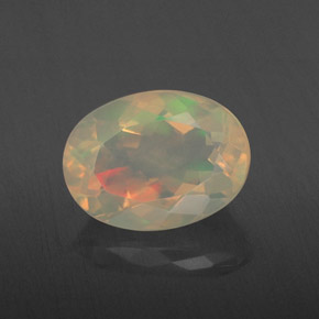 1.88 ct Multicolor Opal Gemstone, Opal Gem in Oval Facet Shape for Sale.