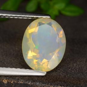 1.47 ct Yellow Opal Stone, Natural Opal in Oval Facet Shape for Sale