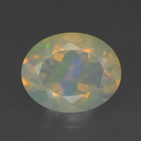 1.68 ct Multicolor Opal Gemstone, Opal Gem in Oval Facet Shape for Sale.