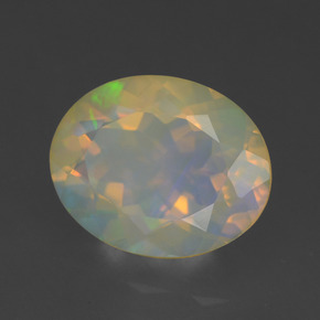 1.68 ct Multicolor Opal Stone, Natural Opal in Oval Facet Shape for Sale