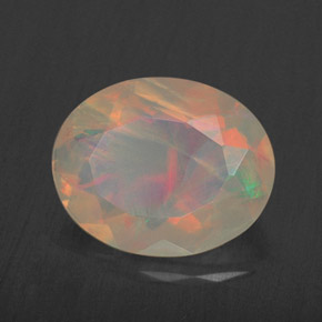 1.52 ct Multicolor Opal Stone, Natural Opal in Oval Facet Shape for Sale