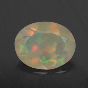 1.23 ct Multicolor Opal Gemstone, Opal Gem in Oval Facet Shape for Sale.