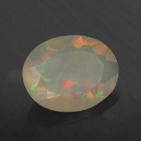 1.23 ct Multicolor Opal Stone, Natural Opal in Oval Facet Shape for Sale